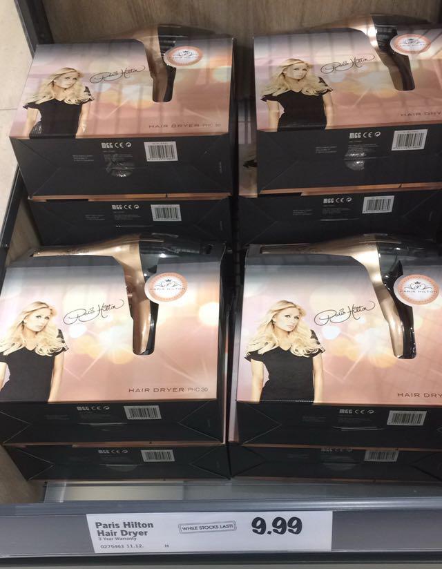  Paris Hilton's hairdryers retail for £9.99 in Lidl