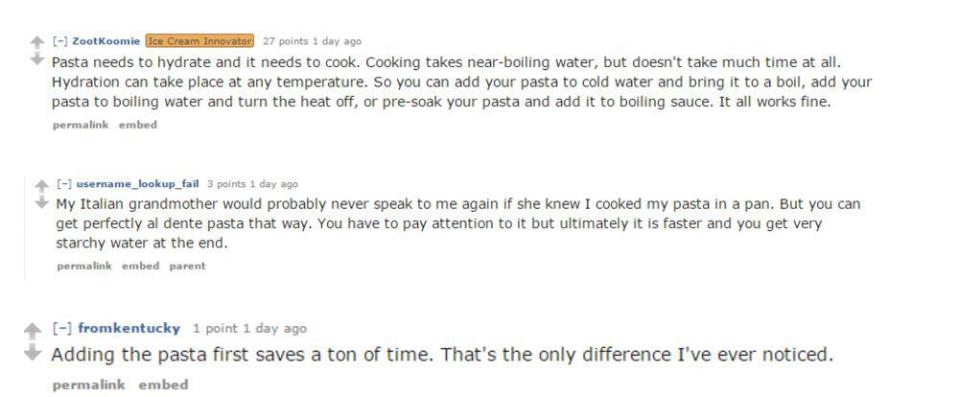  One cook revealed on Reddit that putting pasta in cold water can release the starch too early - and leave it soggy