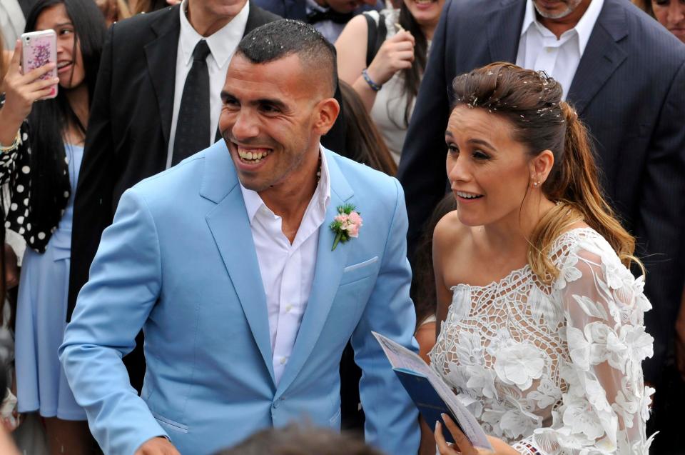  Tevez married the mother of his three children, Vanesa Mansilla, last Thursday