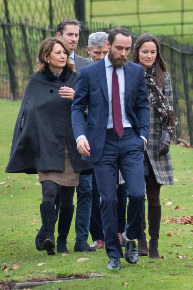  They were joined at the church service by the Middleton family