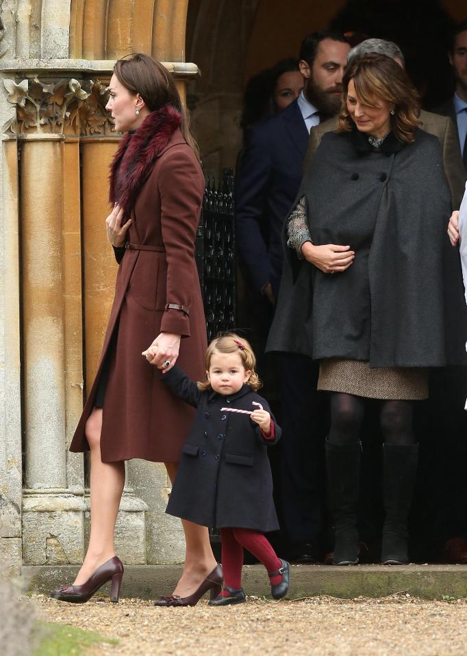  The Royals later left the church with Charlotte and George clutching candy canes