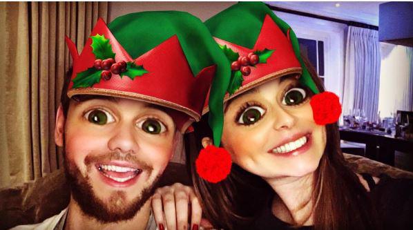  Cheryl and Liam muck around on Snapchat in festive gear