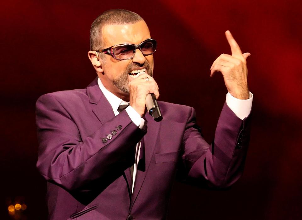  Pop legend Michael pictured on stage during his Symphonica tour in September 2012