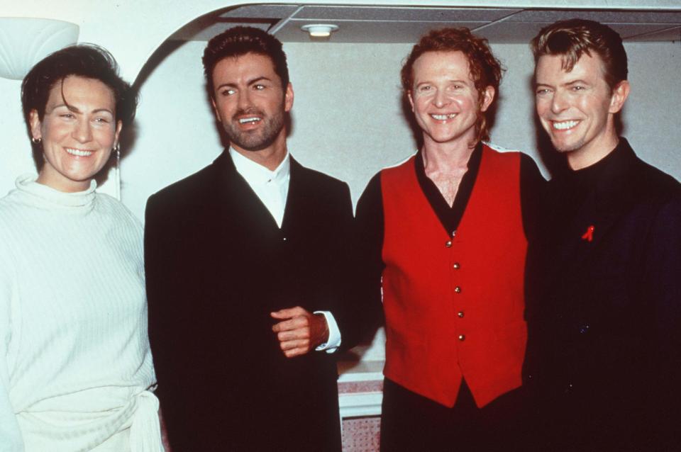  The Wham! singer pictured alongside KD Lang, Mick Hucknall and the late David Bowie