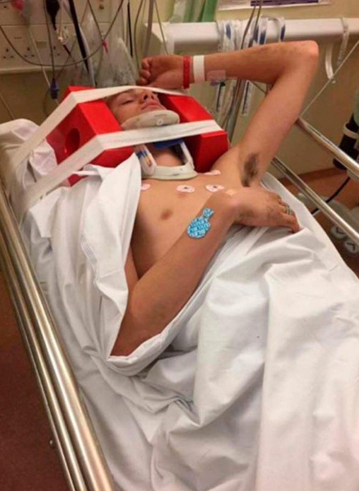  A picture of Jack Salvage in hospital following the hit and run has been released by his mum in an effort to trace the driver