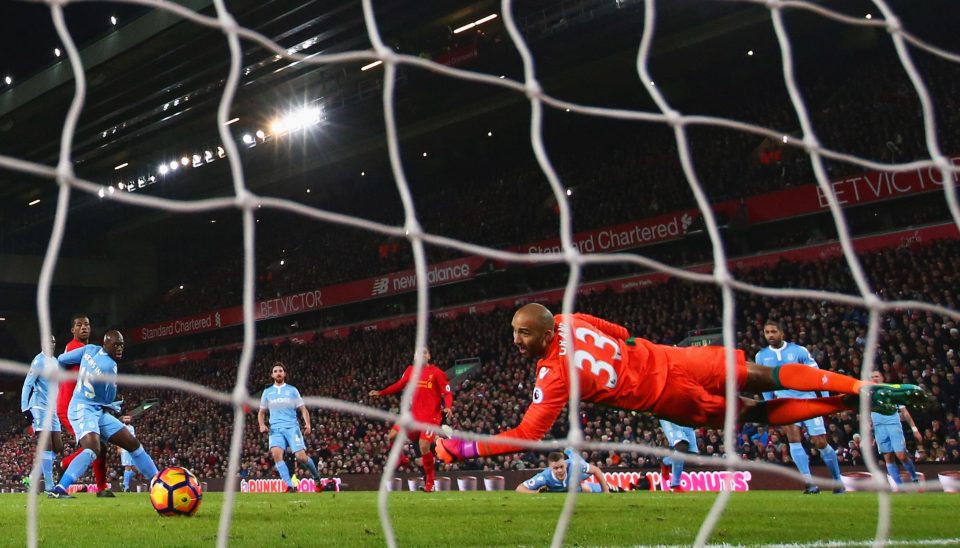 Roberto Firmino's strike lashes of the woodwork before going over the line