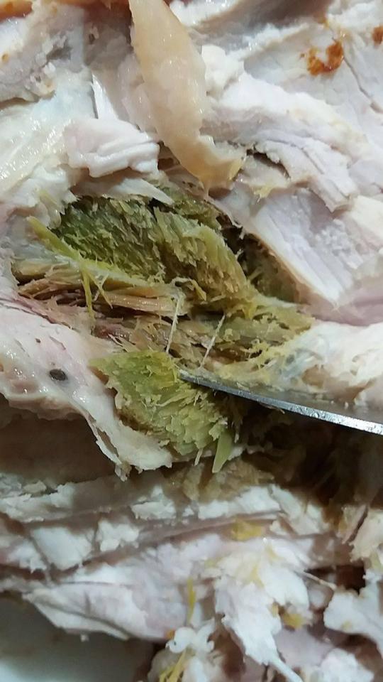  The Tesco turkeys had a bright green tinge inside them