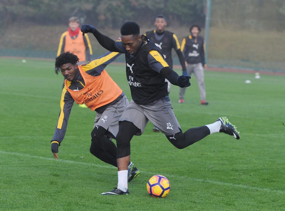 The striker looked lively during a cold session at London Colney