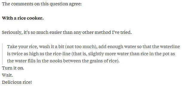 Many users agreed that rice cookers were best when it comes to having fluffy rice everytime