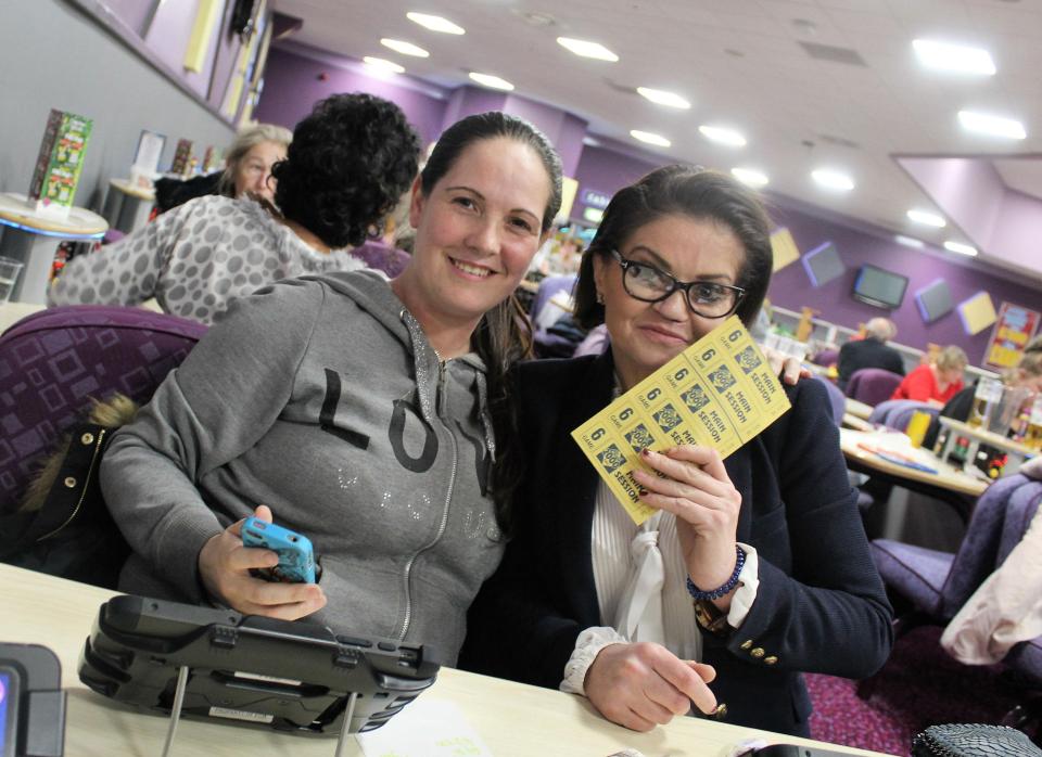  The former EastEnders actress took time to pose for a picture with a fan during the bingo outing