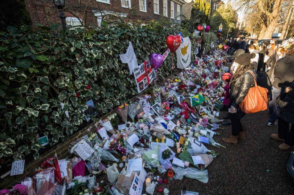 There were similar tributes at George’s townhouse in Highgate, North London