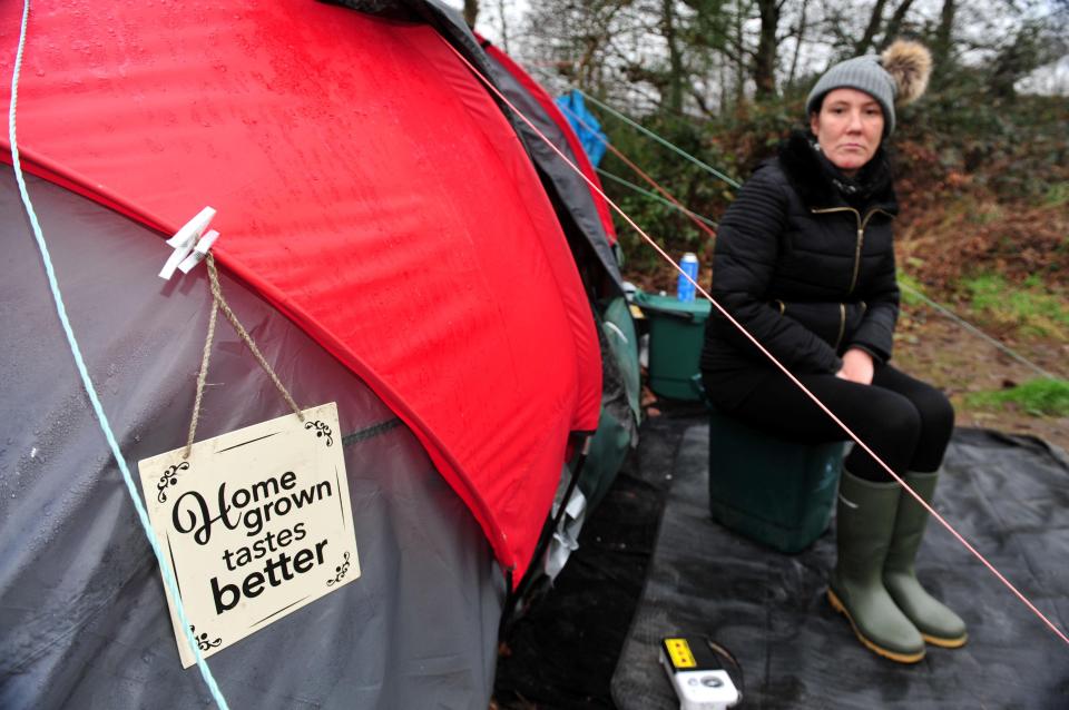  Kirsty has been forced to live in a tent since being evicted from her home earlier this year