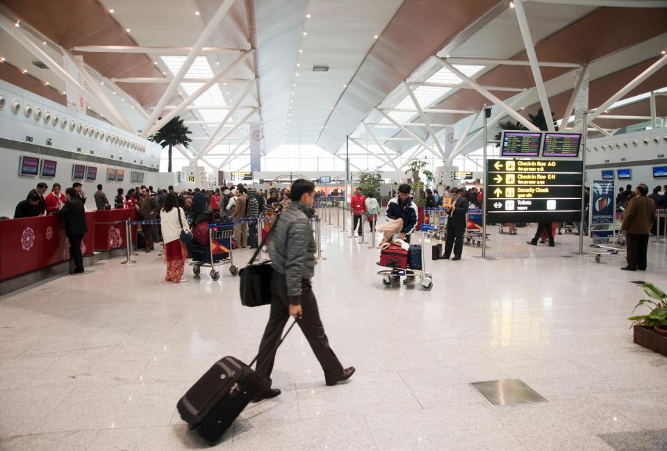  People flying into Delhi airport, pictured, have been warned of possible terror attacks across India