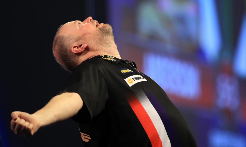 Raymond van Barneveld celebrated a famous win over his old foe Phil Taylor