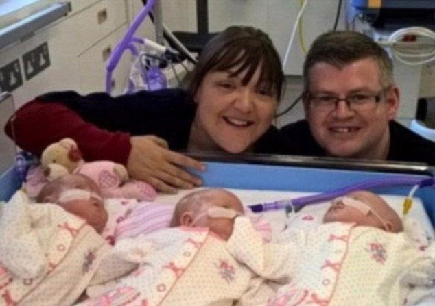  The tiny triplets had been born after 26 weeks and spent months in hospital