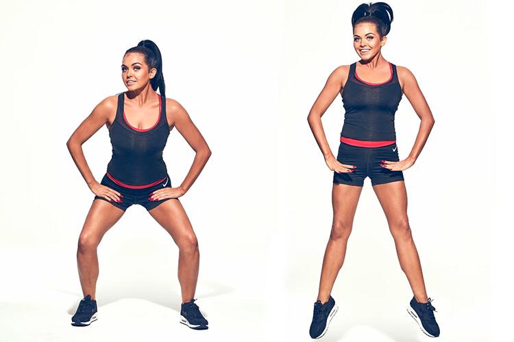  Fat-blasting squat jumps tone legs, bum and calves