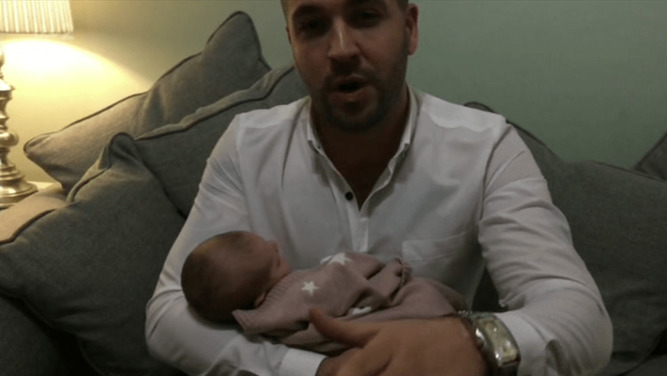 Shayne Ward showed off his baby daughter for the first time as he appeared on the Xtra Factor