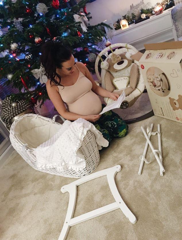  She recently shared a snap of herself putting together her baby's crib