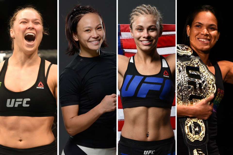  Punching their weight (L-R): UFC stars Ronda Rousey, Michelle Waterson, Paige VanZant, Amanda Nunes