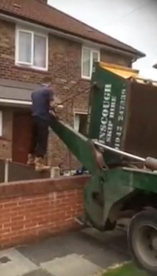 Every last bag of rubbish was pushed out of the skip bin