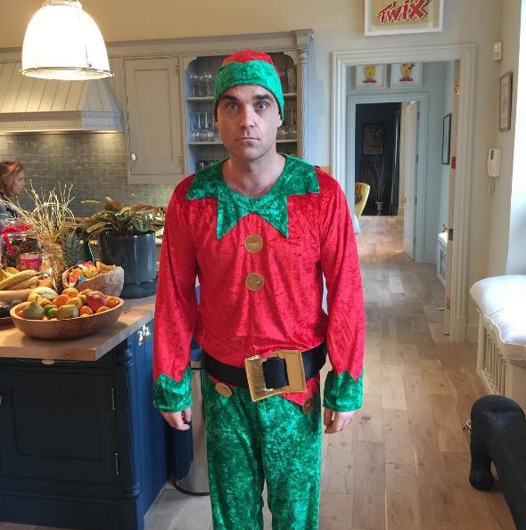  Ayda Field shared this picture of her husband Robbie Williams dressed as an elf