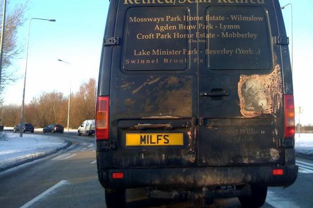  Distraction... Rather than repair and clean this van, the owner decided to draw attention to the number plate instead