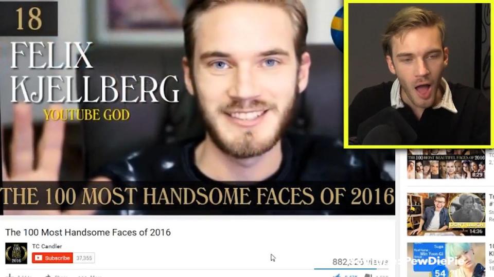  The YouTuber was discussing another video about the most handsome people of 2016 before apparently using the offensive word