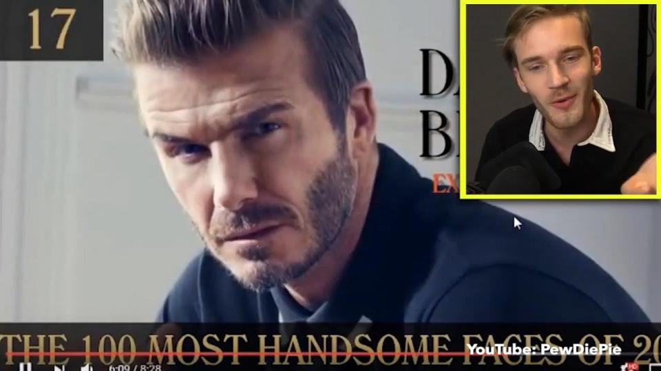  PewDiePie was placed next to David Beckham in the beautiful people rankings