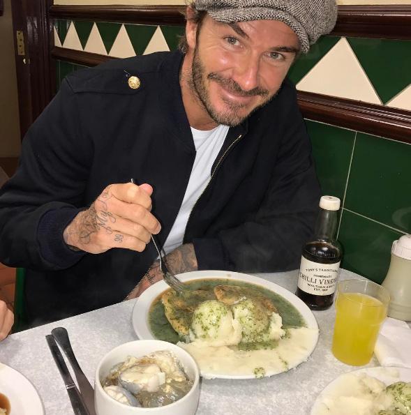  David Beckham visited his favourite pie and mash shop on his return to England