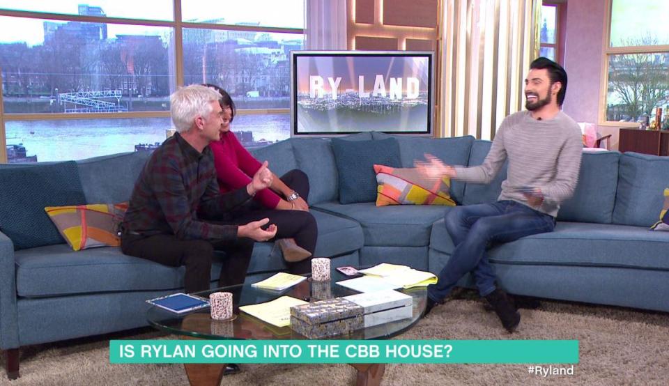  Rylan discussed the reality show with Phillip Schofield and Davina McCall