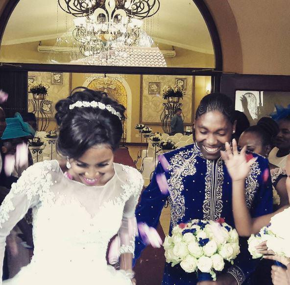  Caster (right) married her long time partner in an extravagant ceremony