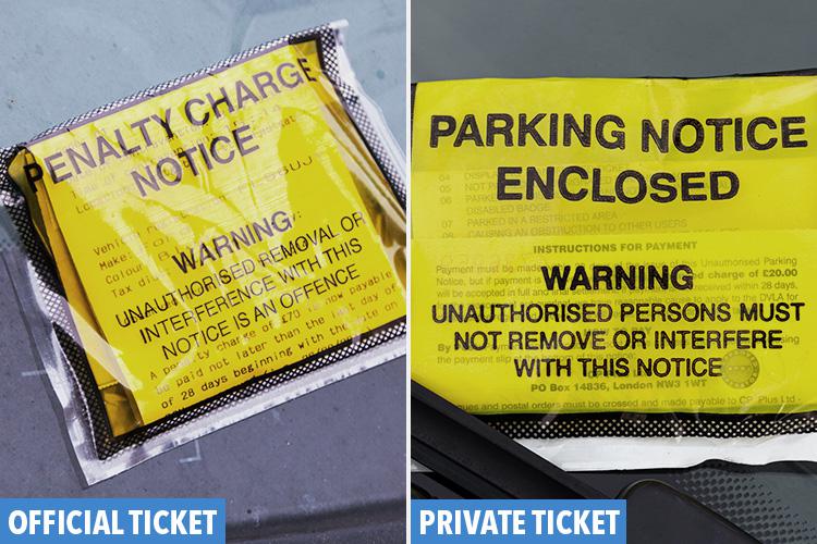  This image shows the difference between an official ticket and a private ticket