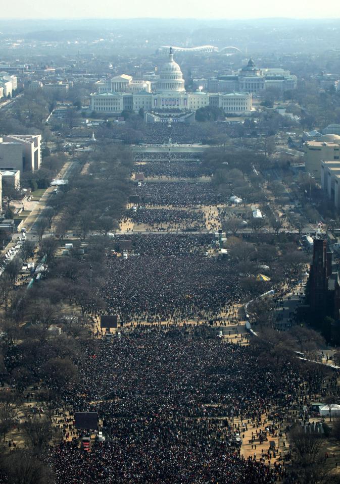  A whopping 1.8million Americans turned up for Barack Obama's inauguration in 2009