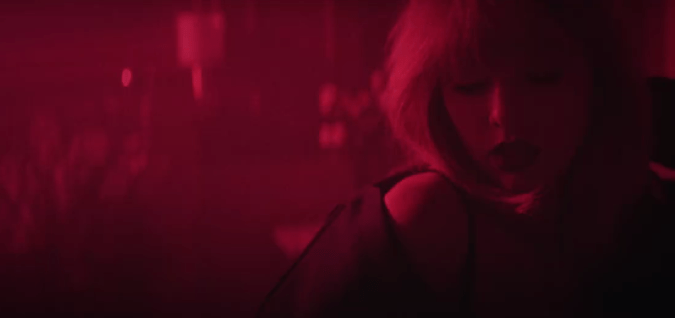  Taylor Swift was tinged in red in the video