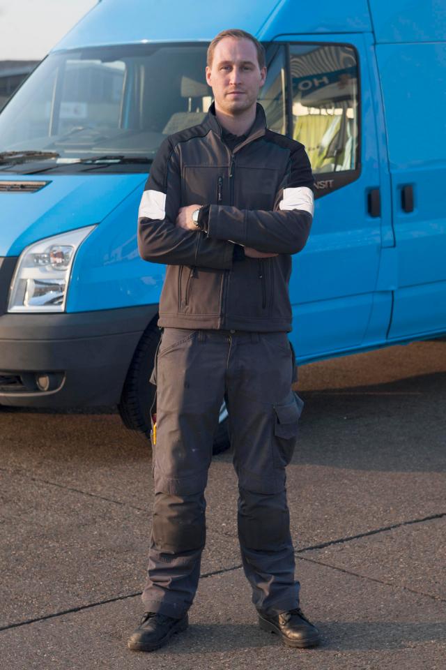  Blow for grafters . . . engineer Oliver Smith can't leave his Ford Transit anywhere on the estate