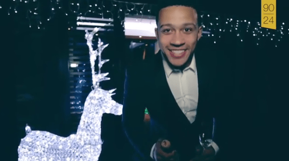 Memphis Depay was looking surprisingly happy despite his Manchester United career looking almost over