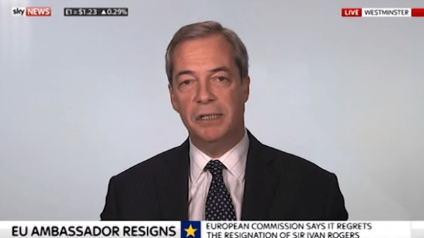  Nigel Farage said today that the Foreign Office needs a clear out