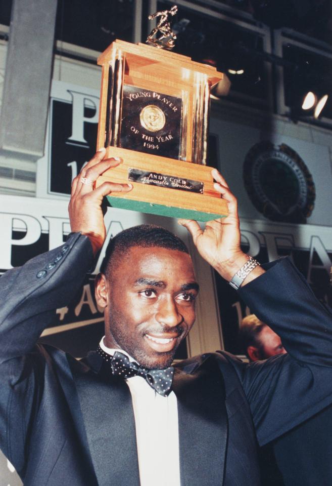 Andy Cole was voted PFA Players' Young Player of the Year in 1993-94