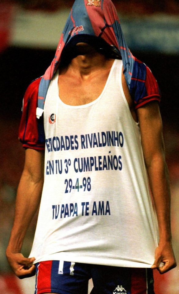  Rivaldo unleashed this message in 1998: "Happy birthday Rivaldinho on your 3rd birthday. Your father loves you"