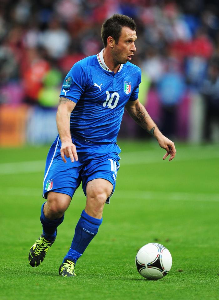  Cassano playing for Italy