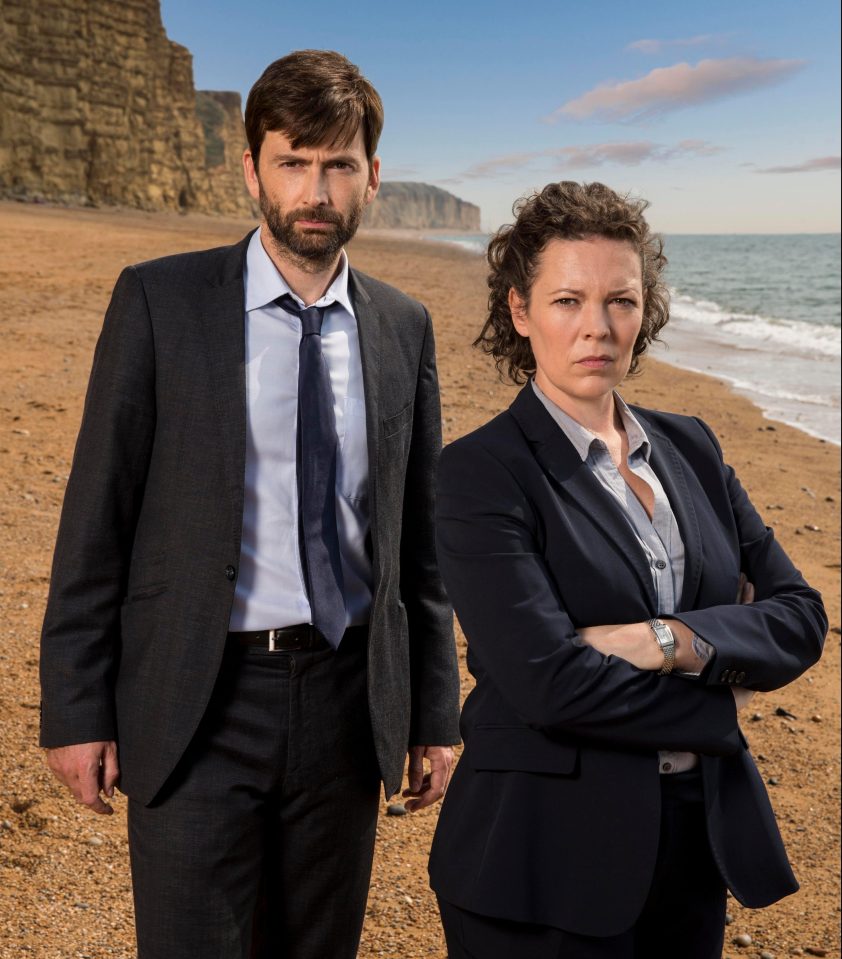  David Tennant and Olivia Colman play detectives Alec Hardy and Ellie Miller in the Dorset based drama