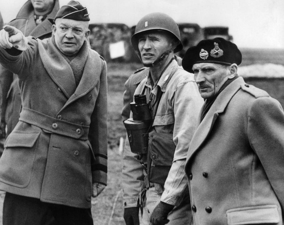  Hero Geoffrey was chosen to drive both Eisenhower (left) and Montgomery (right) whil serving during World War Two