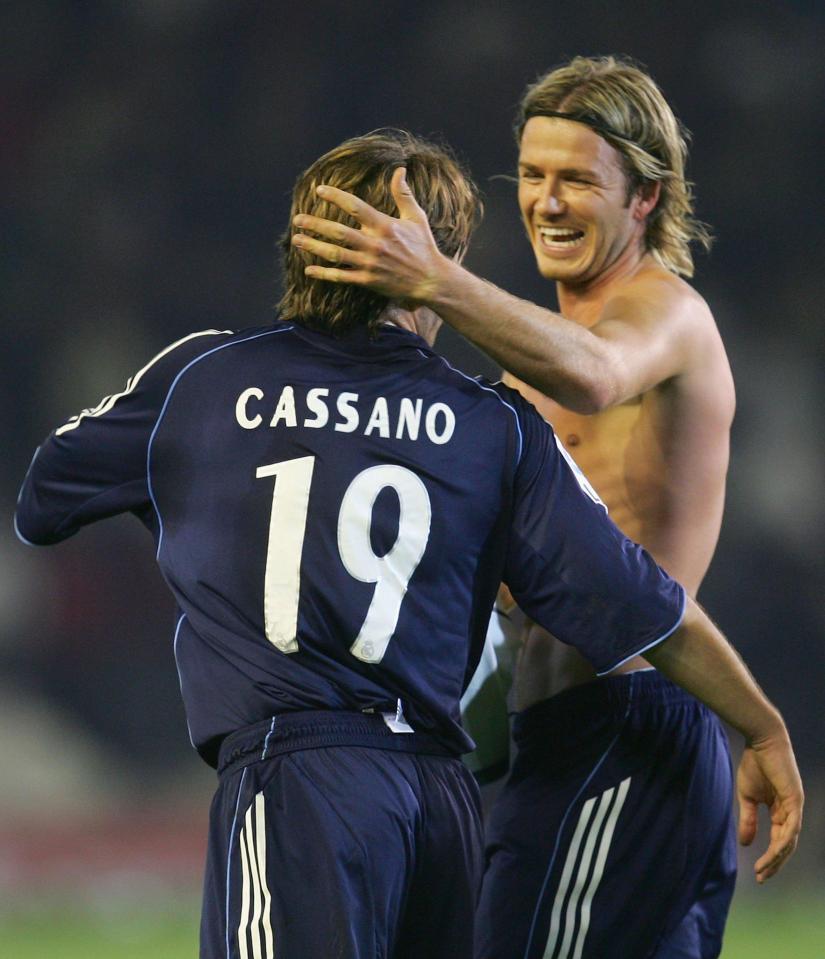  Cassano made good friends with David Beckham in his Real Madrid days