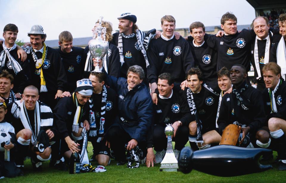 Newcastle celebrate winning old Division One back in 1993