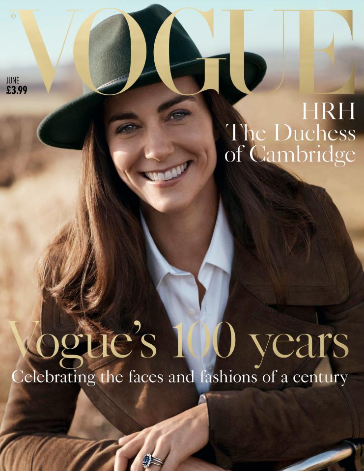  Kate Middleton featured on the front of the Vogue centenary edition