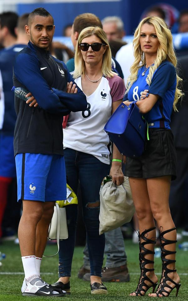  Dimitri Payet stands next to his wife Ludivine