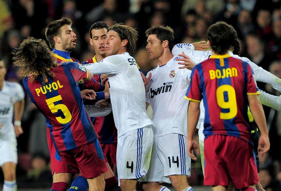  Sergio Ramos was sent off in 2010 after hitting Carles Puyol in face during scrap