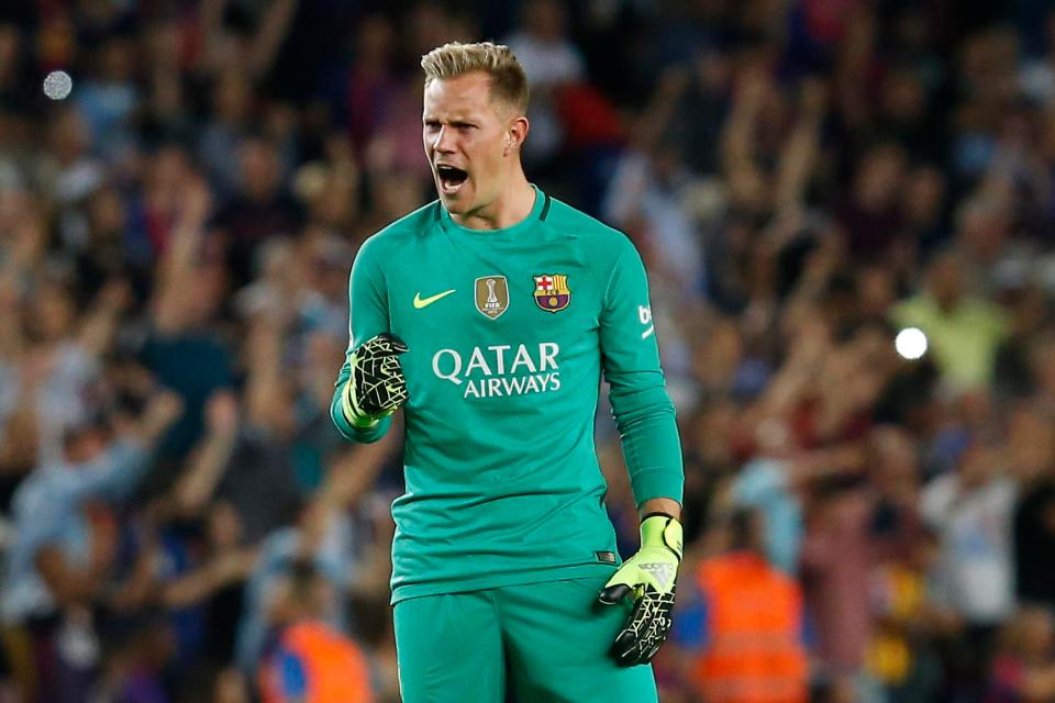  Marc-Andre ter Stegen of Barcelona has eight clean sheets this season