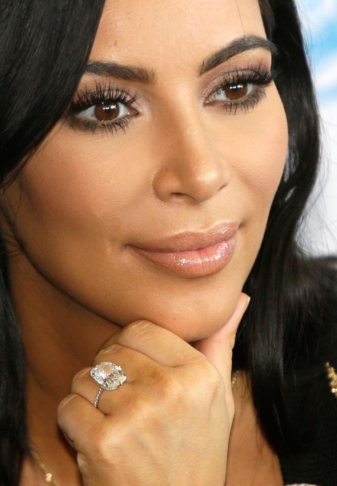  Kim Kardashian pictured in June 2015 at the Cannes Lions Festival where she flashes her engagement ring