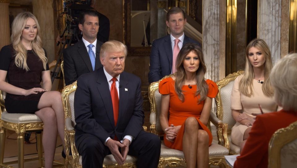  Donald Trump and his family at Trump Towers speaking after he won the US Election